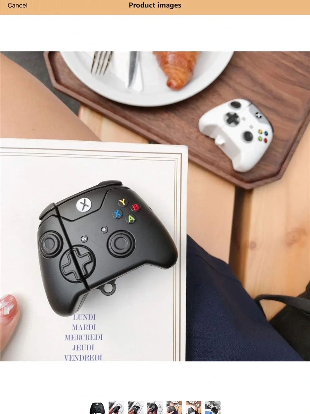 Black Game Controller Protective Case with Clip - Soft Silicone